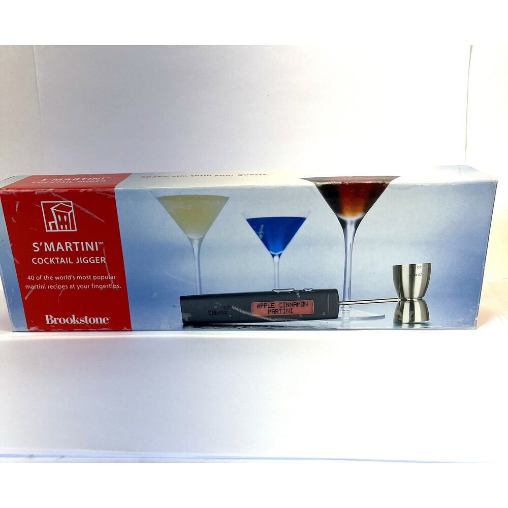 Brookstone S'MARTINI Smart Martini Cocktail Jigger New